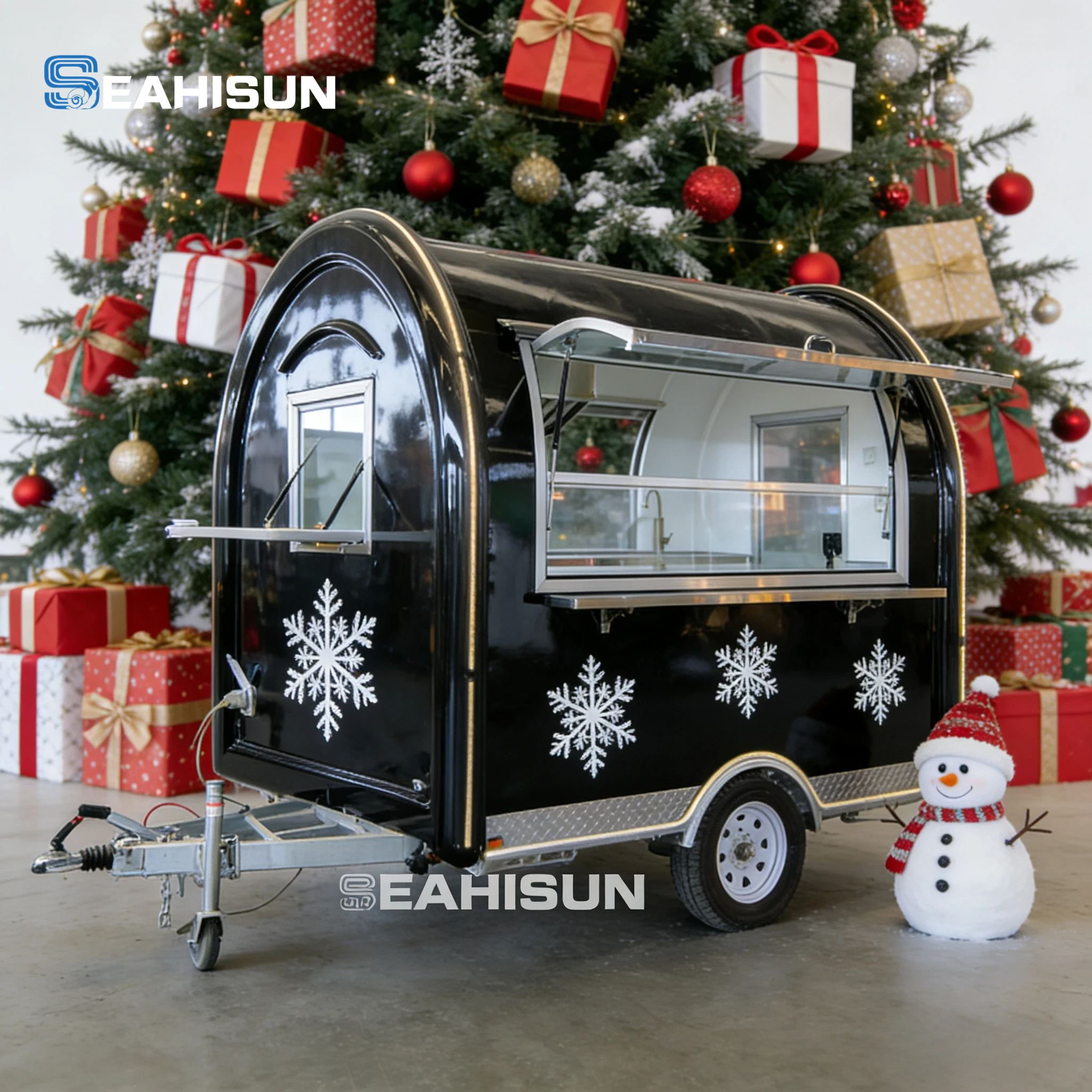 Custom Round Food Truck Ice Cream Cart Mobile Fast Food Trailer for Sale