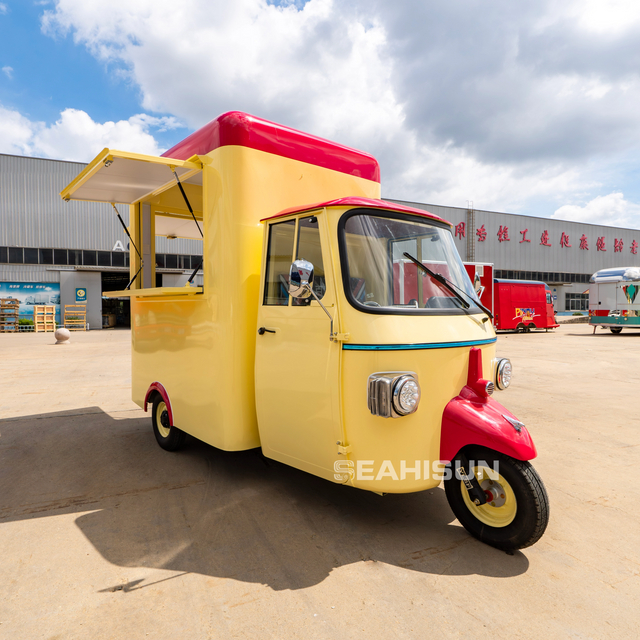 Piaggio Customized Ape Coffee Beer Juice Electric Ice Cream Drinks Taco Tuk Tuk Truck Food Cart for Sale