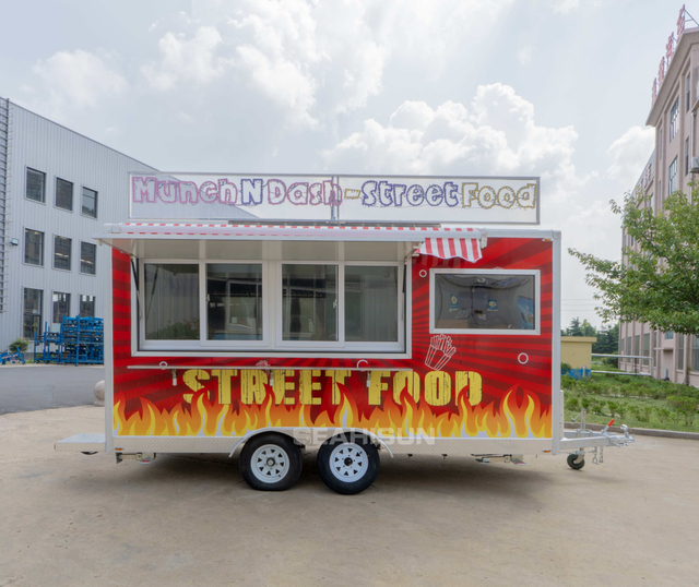 Custom Outdoor Street Ice Cream Coffee Street BBQ Mobile Snack Fast Food Trailer with Infrastructure Equipment Ready for Deliver
