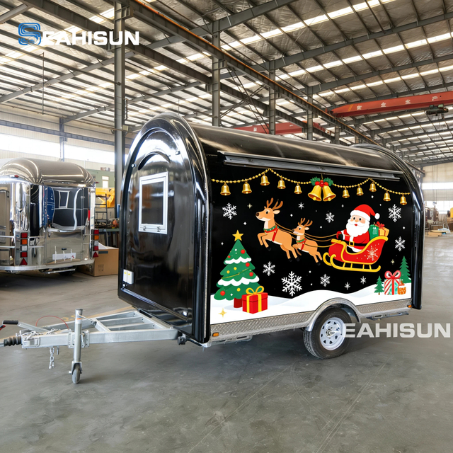 Custom Round Food Truck Ice Cream Cart Mobile Fast Food Trailer for Sale