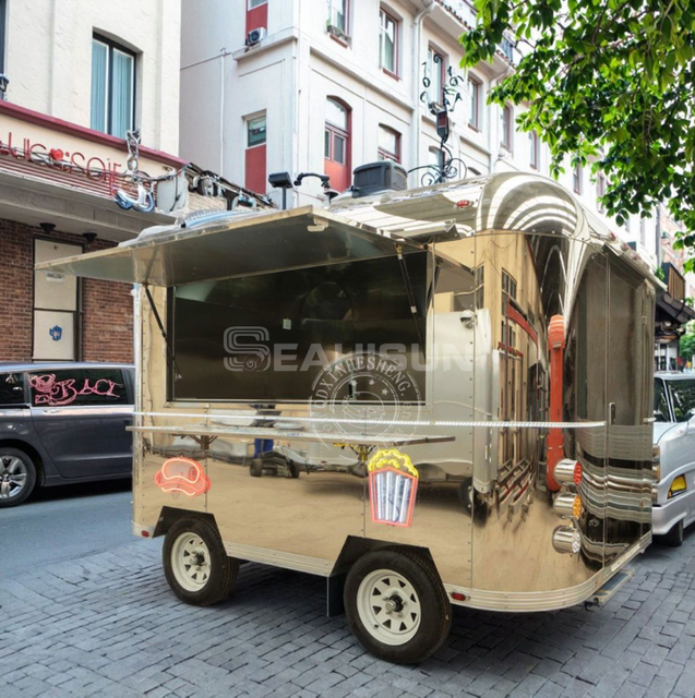 Seahisun Customized Logo And Size 3m Stainless Stee mobilel Food Trailer