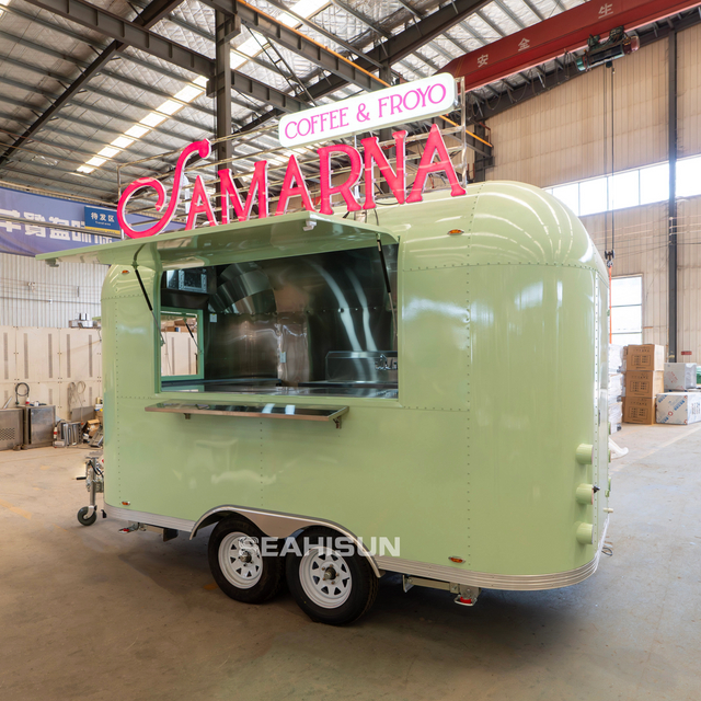 Nuevo modelo personalizable Mobile Mobile Store Ice Cream Food Van Trucker para helado de café y hamburguesas Venta