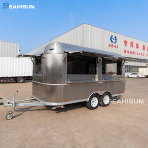  Bbq Chicken Fried Chips Hamburger Style Tacos Truck Restaurant Stainless steel Food Trailer