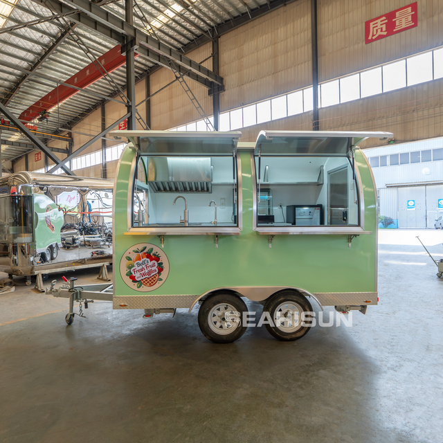 Carrito de café redondo de comida redonda de forma redonda de forma redonda de 3 m con equipos