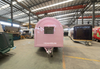 2.8m Pink Ice Cream Bbq Drink Coffee Trailer Mobile Fast Food Round Carts with Equipment
