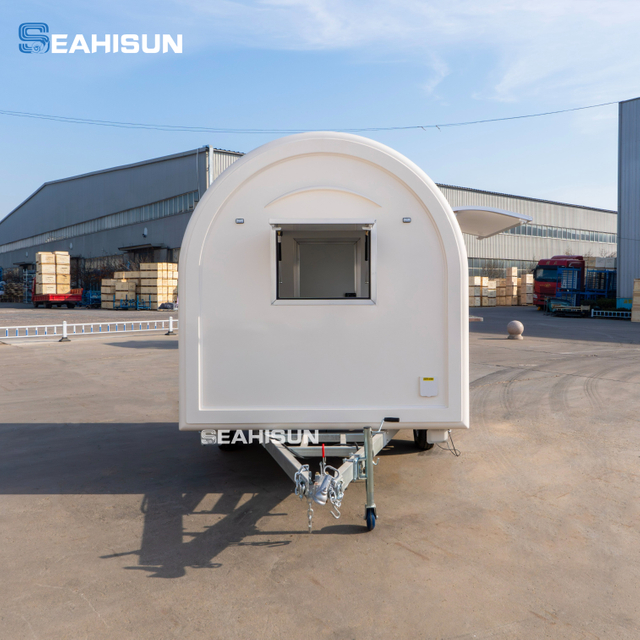 Seahisun Custom Vintage Style Mobile Food Trailer Cart Ice Cream Deep Fried Snacks Built-In Power Rust Resistant Mobile Catering