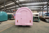 2.8m Pink Ice Cream Bbq Drink Coffee Trailer Mobile Fast Food Round Carts with Equipment