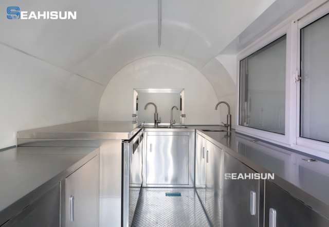 New Popular Fully Equipped Europe Customized Coffee Vending Cart Food Trailer Food Truck With Water Sink for Sale 