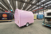 2.8m Pink Ice Cream Bbq Drink Coffee Trailer Mobile Fast Food Round Carts with Equipment