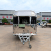Airstream 304 Stainless Steel Food Truck Mobile Ice Cream Hot Dogs Catering Van Food Trailer for Sale