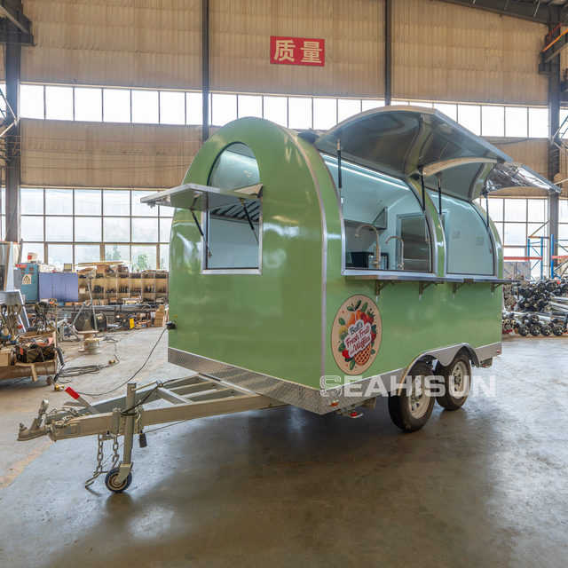 3m Mobile Round Shape Fast Food Trailer Round Coffee Cart with Equipment