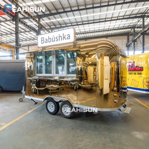 Mobile Coffee Shop Hamburger Stainless Steel Street Kitchen Food Trailer Ice Cream Food Truck With Full Kitchen