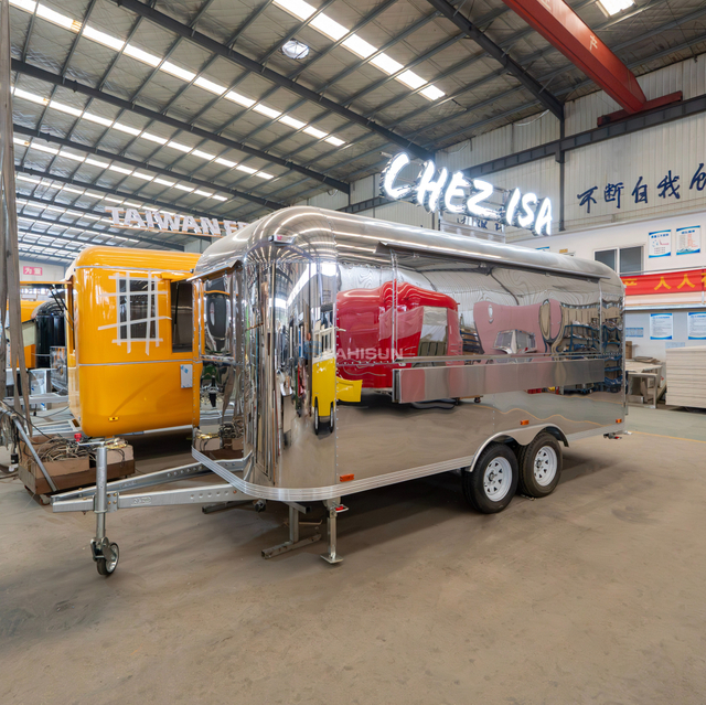 Mirror Stainless Steel Airstream Style Mobile Food Trailer