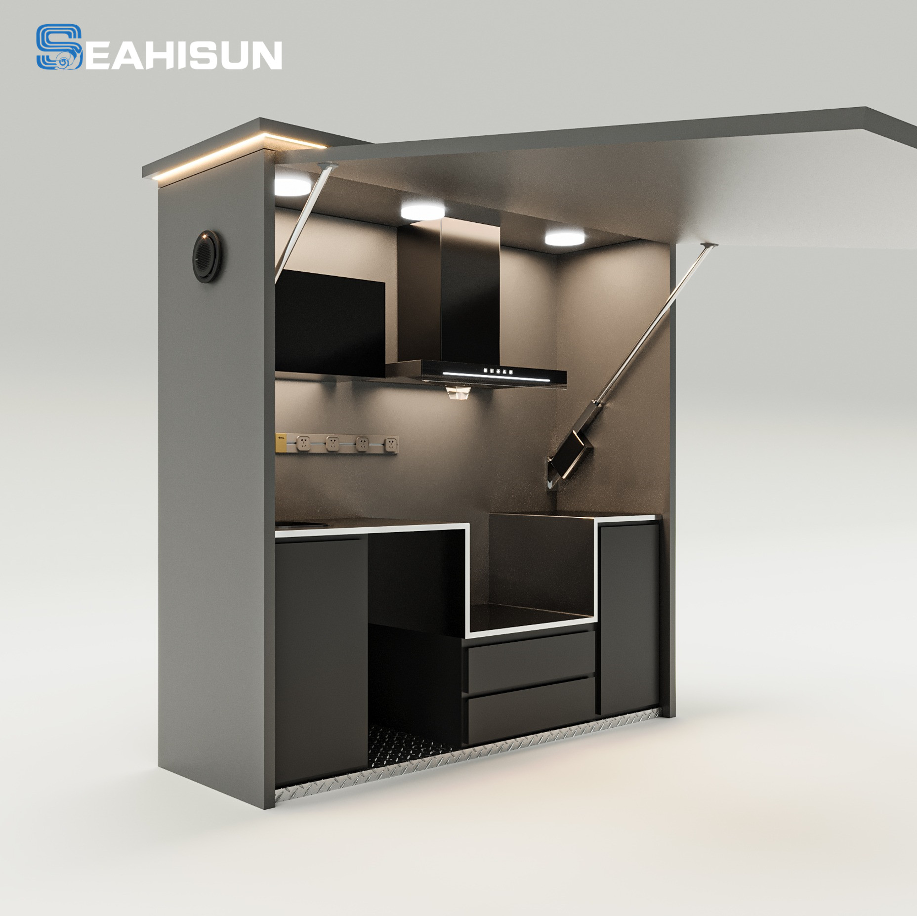 Commercial Stainless Steel Outdoor Kitchen Setup